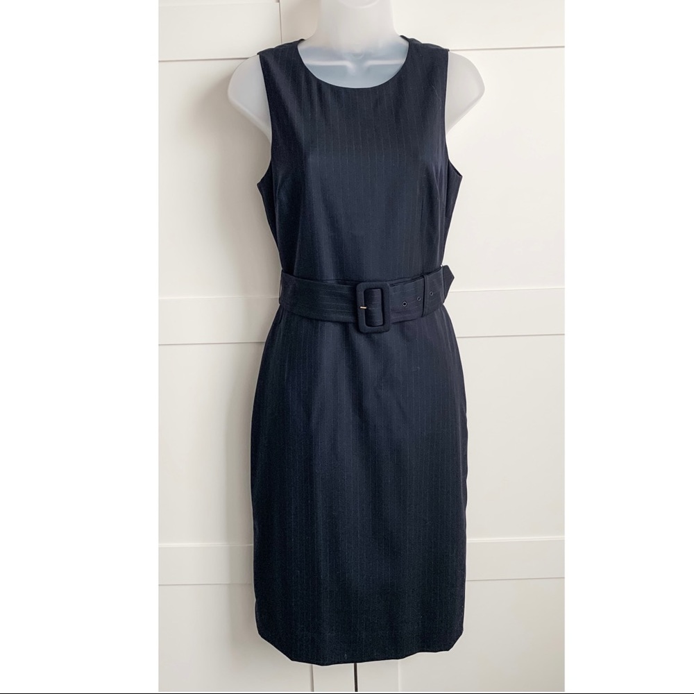 J. Crew Navy Pinstripe Sheath Dress NWT